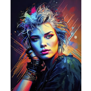 Portrait pop art Kim Wilde ultra-coloré impression HD