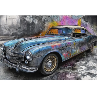 Tableau pop art Voiture Vintage Cadillac 62 de 1951 – Déco Murale Moderne